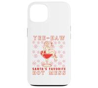 Yee-Haw, Santa's Favorite Hot Mess Funny Western Cowgirl Chr Custodia per iPhone 13
