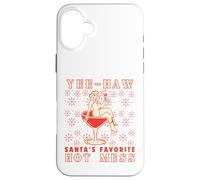 Yee-Haw, Santa's Favorite Hot Mess Funny Western Cowgirl Chr Custodia per iPhone 16 Plus