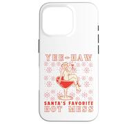 Yee-Haw, Santa's Favorite Hot Mess Funny Western Cowgirl Chr Custodia per iPhone 16 Pro