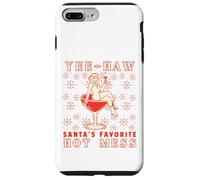 Yee-Haw, Santa's Favorite Hot Mess Funny Western Cowgirl Chr Custodia per iPhone 7 Plus/8 Plus