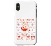 Yee-Haw, Santa's Favorite Hot Mess Funny Western Cowgirl Chr Custodia per iPhone X/XS