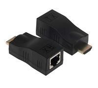 Yeebline Estensore da HDMI a RJ45, ripetitore convertitore HDMI, confezione da 2, trasmettitore e ricevitore di rete RJ45 su Ethernet LAN Cat 5e/6/6e, supporta HDTV 1080P 3D