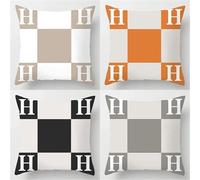 Yeecer Set di 4 Federe Cuscini 45x45cm,Lettera Copricuscini Divano Quadrate Decorativi Federe Per Cuscini con Cerniera Nascosta Copricuscino Per Giardino Fattoria Fodera Per Cuscini Da Esterno