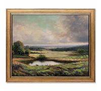 Yeechine Decorazione da parete vintage con cornice dorata, stile classico, paesaggio francese, montagna, per soggiorno, casa colonica, decorazione da parete (Velley, 20 x 25 cm)