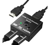 Yeecka Sdoppiatore HDMI Bidirezionale 4K 60Hz Sdoppiatore HDMI Alluminio Switch Splitter 1 in 2 Out/2 in 1 Out Support 3D HDR Compatibile con PC, PS5 / 4, TV Box, Projecteu, DVD