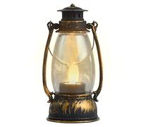 Yeeda Lanterne alimentate a batteria, lanterna LED da campeggio, lanterne vintage alimentate a batteria, realistica fiamma tremolante, decorazione per giardino, avventura, pesca, interruzioni di