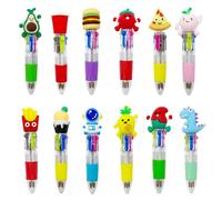 Yeefunjoy 12 Pezzi Enne a Sfera Quattro in uno, Retrattile Mini 4-in-1 Pen