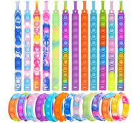 Yeefunjoy 24 Pezzi Braccialetto Pop Giocattoli,Fidget Toys Set Braccialetti per Bambini Adulti,Bracciale in silicone Push Bubble Bracelets,Fidget Toys Antistress Sensory Ideale come gadget per feste