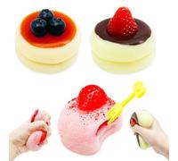 Yeefunjoy 3 Pezzi Giocattolo da Spremere, Giocattoli a Forma di Dessert Giocattolo Antistress Giocattoli Morbidi da Spremere Squishy Toy Dessert Anxiety Stress Relief Regali per Compleanno di Natale