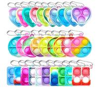 Yeefunjoy 30PCS Mini Pop Push It Fidget Toy Portachiavi, giocattolo manuale con bolle da premere stile, Mini Pop silicone, Push Pop Bolla Giocattolo Antistress Anti-Anx Sensoriali Bulk Bambini Adulti