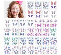 Yeefunjoy 36 Fogli Tatuaggi Temporanei per Bambini Ragazze, Tatuaggi Temporanei 36 Fogli Party Tatuaggi,Impermeabili Tatuaggio Temporaneo, Set di Tattoo Temporanei a farfalla per Compleanno Party