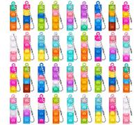 Yeefunjoy 36PCS Mini Pop Push It Fidget Toy Portachiavi, giocattolo manuale con bolle da premere stile, Silicone Poppet Bubble Giocattoli Antistress per Autismo Sollievo dallo Stress, bambini e adulti