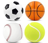Yeefunjoy 4 palline antistress per lo stress e lo stress, per fare esercizi con le dita, giocattolo emotivo, per calcio, basket, basket, tennis