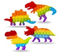 Yeefunjoy 4 Pezzi Pop Bubble Fidget It Toy Set, Dinosauro Giocattoli Sensory Push, Gioco Antistress Rilassante per Adulti e Bambini, Bomboniere per Feste Regali di Compleanno