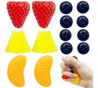 Yeefunjoy 4Pezzi Frutta Squeeze Toys, Mini Giocattoli Sensoriali Antistress Squishy Fidget Toy Portachiavi Morbidi da Spremere Regalo Gadget per Compleanni Natale dei Bambini Regalini Fine Festa