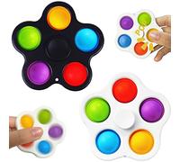 Yeefunjoy Bubble Sensory Fidget Toys, 2 Pezzi Push Bubble Toys con Funzione di Rotazione, Fidget Portachiavi Toy, Antistress Giocattolo Anti-ansia, Party Favors Goodie Bag Stuffers per Bambini Adulti