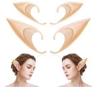 Yeefunjoy Orecchie da Elfo, 2 Paia Orecchie a Punta morbide Stile Lungo e Corto, Cosplay Orecchie da Elfo, Accessori per Il Trucco del Costume Elfo Masquerade Festa di Natale Halloween Gioco di Ruolo