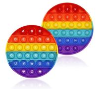 Yeefunjoy Pop It Bubble Fidget Toy, Push Pop Bubble Giocattolo Sensoriale da Spremere, Poppit Fidget Toys, Lettere/Numeri Multicolor Giocattoli Educativi Regali, Sollievo dallo Stress Bambini e Adulti