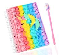 Yeefunjoy Quaderno Pop It Fidget Toys Set, Diario Unicorno per Ragazze, con Notebook e Penna a Sfera Giochi Antistress per Bambini, Diari Quaderni Block Notes A5, Regalo Perfetto per Adulti e Bambini
