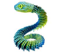Yeefunjoy Serpente Stampato in 3D, Snake Flexible Giocattolo fidget Serpente Realistico 3D Giocattoli Stampati statuetta stampata in 3D Giocattoli per Decorazione di casa e Ufficio Regalo di Halloween