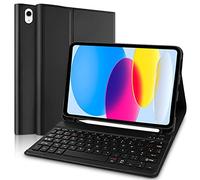 Yeegnar Custodia per tastiera iPad 10° generazione 2022 (modello: A2696/ A2757), compatibile con New iPad 11" (A16) 2025 (A3354/ A3355), AZERTY francese tastiera Bluetooth rimovibile (iPencil non