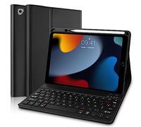 Yeegnar Tastiera per iPad 9 EME Generation, Custodia per tastiera compatibile con iPad 9/8/7 ° generazione (Modello: A2602, A2604), AZERTY (layout francese) (iPencil non incluso), nero