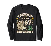 Yeehaw It's My 67th Birthday Cowboy 67 Anni Compleanno Uomini Maglia a Manica