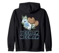Yeehaw Meemaw - Cappello con Fiore e Cappello Divertente Felpa con Cappuccio