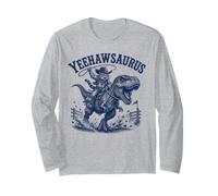 Yeehawsaurus - Divertente Rodeo Western con Dinosauri Maglia a Manica