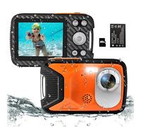 YEEIN Fotocamera subacquea da 4,6 m, 30 MP, impermeabile, con scheda da 32 G e batteria ricaricabile, punto zoom 18X e fotocamera per scattare foto per ragazzi, ragazze, bambini, adolescenti,