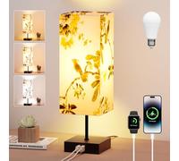 Yeeklab Lampada da Comodino Touch Dimmerabile, Abat Jour da Comodino Moderne con 2 Porte di Ricarica USB, Paralume Birdie, Lampada da Letto per Tavolo Camera, Lettura, Soggiorno