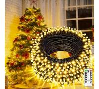 Yeeklab Luci Albero di Natale Bianco Caldo, 60M 600LEDs Luci Natale Esterno Con Telecomando, 8 Modalità Luce Con Funzione Memoria, per Giardino Feste Matrimonio Decorazione Natalizia