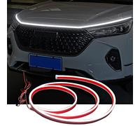 Yeelan Dynamic Scan Start Up Hoodbeam Kit, striscia luminosa decorativa per auto, striscia luminosa a LED, luce diurna, flessibile, impermeabile, per auto (bianco, 180 cm)