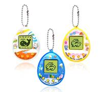 Yeelan Macchina da gioco elettronica per animali domestici, 3 pezzi, portatile, con portachiavi, console di gioco per adulti e bambini (colore casuale, forma a uovo