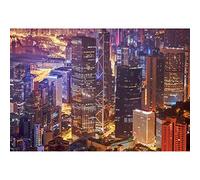 Yeele 1,5x1m City Fotografia Fondale Hong Kong Vista notturna Cina Quartiere degli affari Grattacielo Twilight Time Sfondo per Fotografia Edificio moderno Party Shoot Ritratto personale Foto puntelli