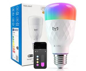 Yeelight Lampadina LED E27 Smart 11W 1300 lm RGBCW, Lampadina Alexa Compatibile con Matter, Dimmerabile 2700K-6500K, 16 Milioni di Colori, Lampadina Smart per Casa Intelligente, Hub Richiesto