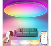 Yeelight Plafoniera Smart 60cm, 4800LM RGBCW Plafoniera LED Dimmerabile Installazione Rapida, 16M Colori DIY, 2700K-6500K, Compatibile Alexa & Google, Controllo App Grande Lampada LED