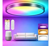 Yeelight Smart - Lampada da soffitto a LED RGB, 60 W, 3800 lumen, 2700 K-6500 K, dimmerabile, fai da te, compatibile con Alexa, per soggiorno, camera da letto, cucina, corridoio, 60 cm