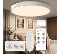 YEELIGHT Smart LED Plafoniera, Lampada Soffitto 23W 1500 Lumen, 2700K-6500K Sottile, Lampada da Bagno Compatibile con Alexa, Plafoniera LED Dimmerabile per Soggiorno, Camera da Letto, Cucina, 32cm