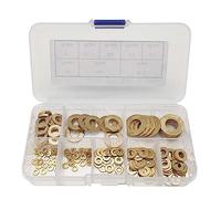 Yeeliv Kit combinato di rondelle piatte in ottone con scatola in plastica, M2/M2.5/M3/M4/M5/M6/M8/M10 (180 pezzi)