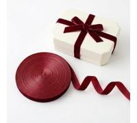 Yeeliv Nastro di velluto rosso vino, bordeaux, 1,6 cm, 9,1 m su un lato