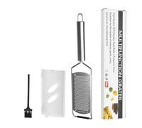 Yeeliv Set di grattugia e grattugia da cucina con manico per formaggio, cioccolato, limone, aglio, zenzero, in acciaio inox, mini grattugia per cucinare e cuocere, con spazzola