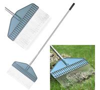 YEELOR Rastrello in paglia con manico regolabile da 167,6 cm | 43,2 cm di larghezza, durevole rastrello dethatcher, ideale per giardino, cortile e prato, rimozione di paglia, aghi di pino