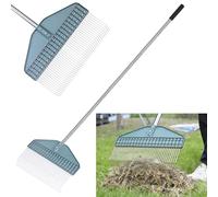 YEELOR Rastrello per foglie resistente, manico regolabile da 150 cm e testa larga 43 cm, ideale per raccogliere foglie, paglia, aghi di pino e detriti in cortili e prati