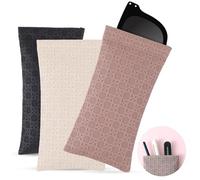 Yeenano Custodia Occhiali Morbida,3 Pezzi Custodia Occhiali Sole,Portaocchiali Borsa Stoccaggio,Custodia Portatile da Viaggio Occhiali Custodia Astuccio Marsupio Sacchetto per Conservare Occhiali