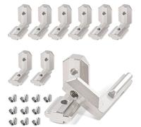 Yeepeo 10 pezzi con scanalatura a T, angolo interno, 4040, scanalatura 8 M6, connettore a T, connettore angolare a forma di L, connettore interno con viti, lega di zinco, angolo angolare per serie 40