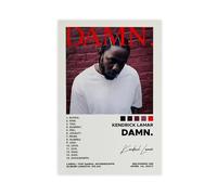 Yeepi Kendrick Lamar Poster con copertina di album DAMN. Poster su tela, decorazione per camera da letto, sport, ufficio, stanza, regalo, senza cornice, 30 x 45 cm