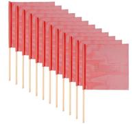 yeeplant 12 bandiere di sicurezza in PVC arancione fluorescente, 45,7 x 45,7 cm, segnali di avvertimento per carichi di grandi dimensioni, per camion, pali di legno, lavori stradali ed eventi di