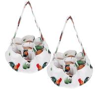 yeeplant 2 mini cestini in tela per raccogliere le uova con 7 fessure, porta uova di gallina, anatra, oca, ideale per cucina, giardino o collezione di fattoria
