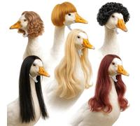 yeeplant 6 cappucci per parrucca a forma di oca, accessori da giardino, simpatica oca e portico, tonalità brillanti, materiale